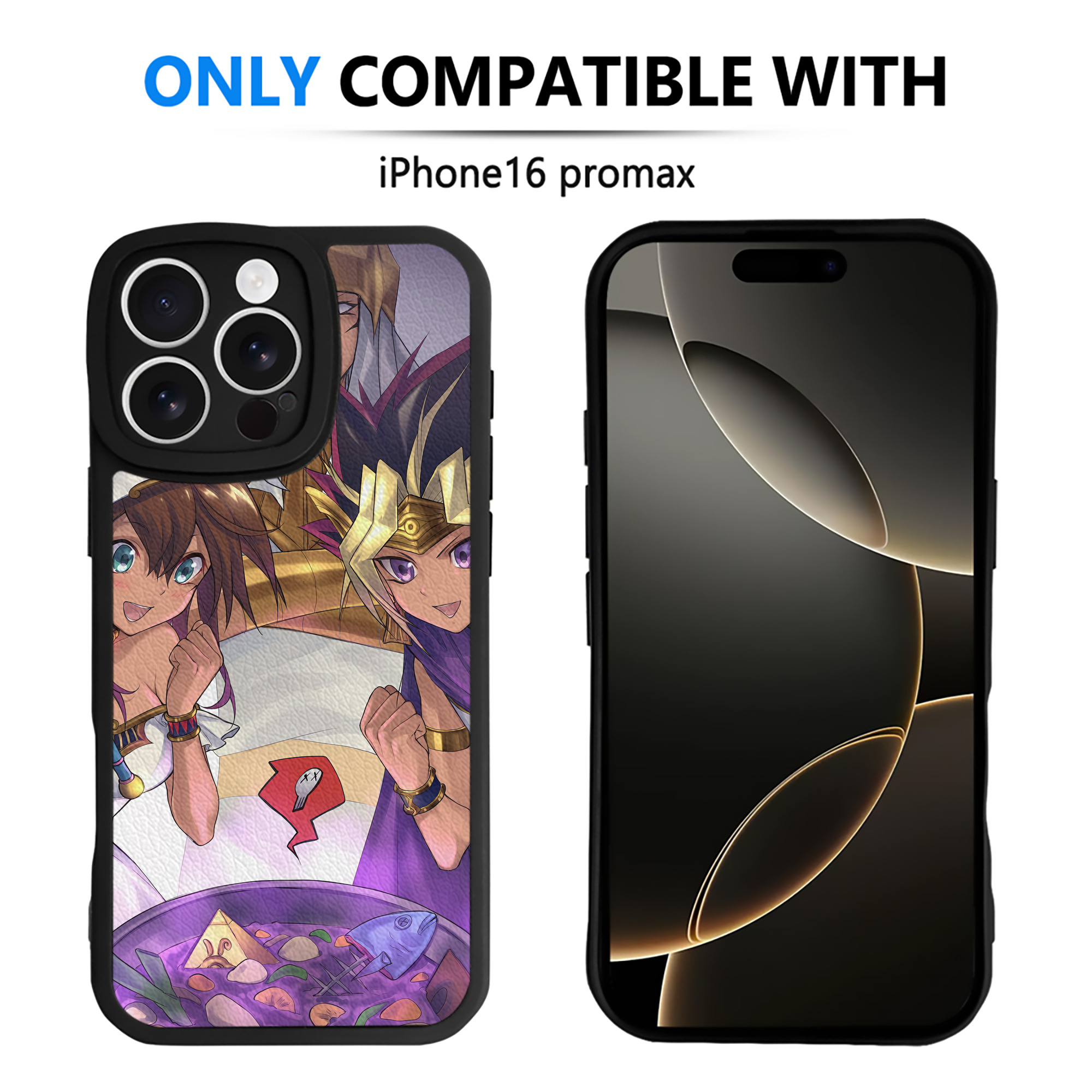 （画像用） 遊☆戯☆王 Yu-Gi-Oh! 【iPhone 16シリーズ対応】シリコンスマホケース（レザー調） 材質：シリコン